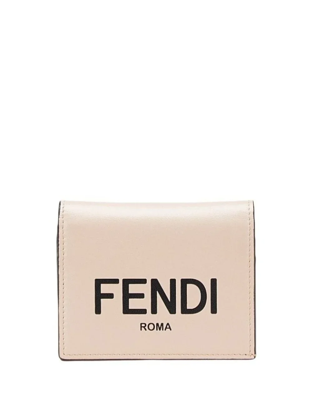 Fendi Logo Bifold Wallet Pink Black Leather